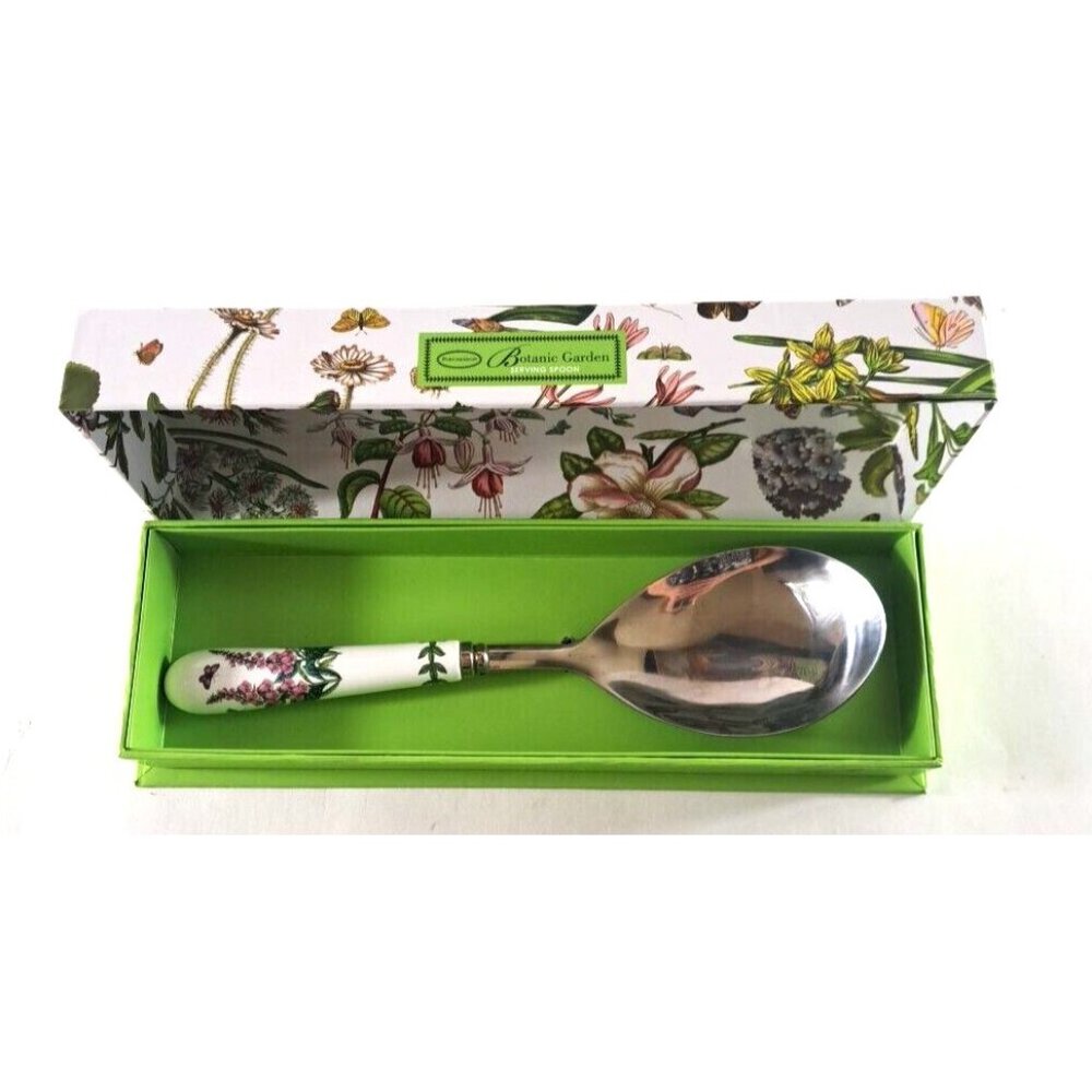 Portmeirion Botanic Garden Serving Spoon W Box Enamel Stainless Butterfly